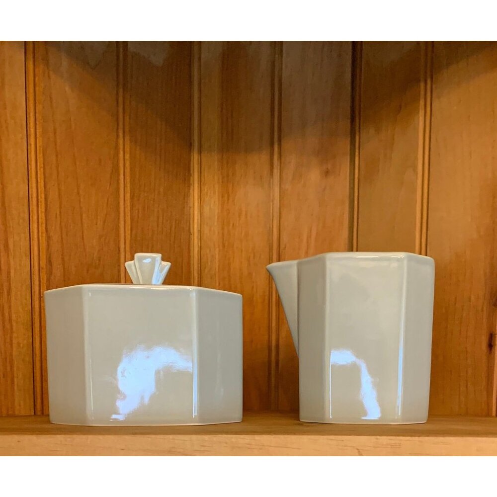 Daniel Hechter Octangular Paris Clay Sugar and Creamer Art Deco